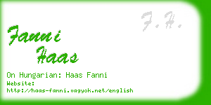 fanni haas business card